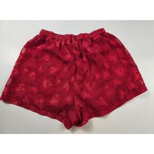 Victoria's Secret sexy Valentines theme Sheer see through red heart shorts M